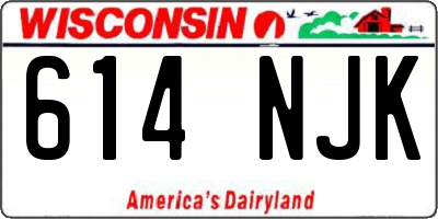 WI license plate 614NJK