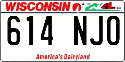 WI license plate 614NJO