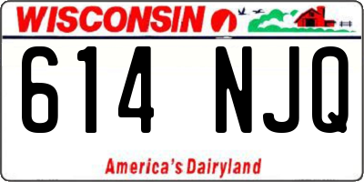 WI license plate 614NJQ