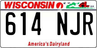 WI license plate 614NJR