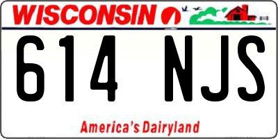 WI license plate 614NJS