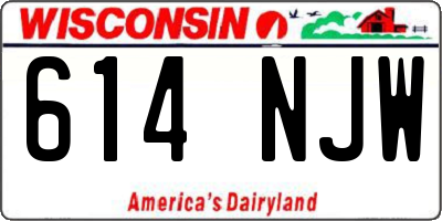 WI license plate 614NJW