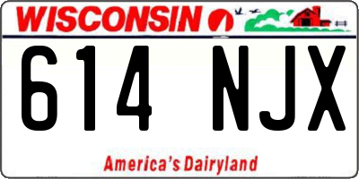 WI license plate 614NJX
