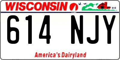 WI license plate 614NJY