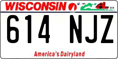 WI license plate 614NJZ