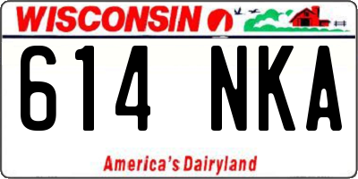 WI license plate 614NKA
