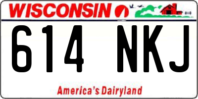 WI license plate 614NKJ