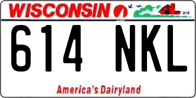 WI license plate 614NKL
