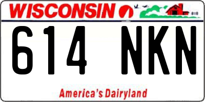 WI license plate 614NKN