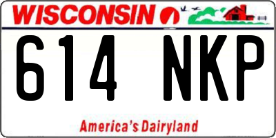 WI license plate 614NKP