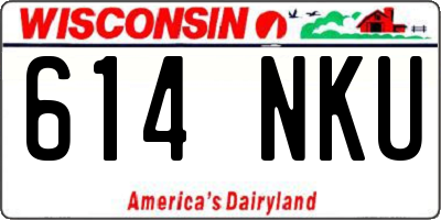 WI license plate 614NKU
