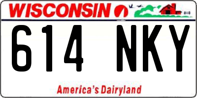 WI license plate 614NKY