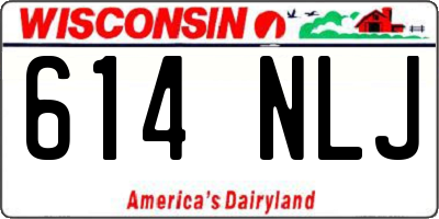 WI license plate 614NLJ