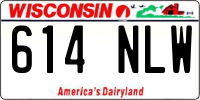 WI license plate 614NLW