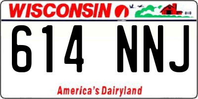 WI license plate 614NNJ