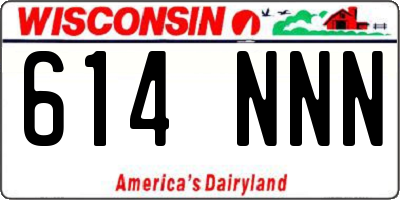WI license plate 614NNN