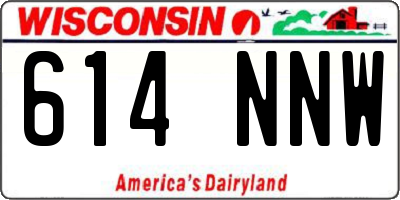 WI license plate 614NNW
