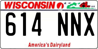 WI license plate 614NNX