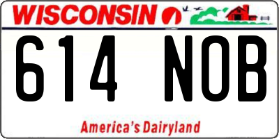 WI license plate 614NOB
