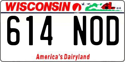 WI license plate 614NOD