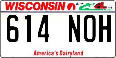 WI license plate 614NOH