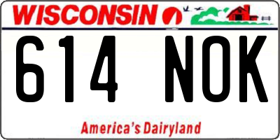 WI license plate 614NOK
