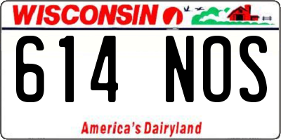 WI license plate 614NOS