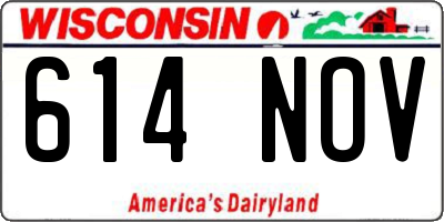 WI license plate 614NOV