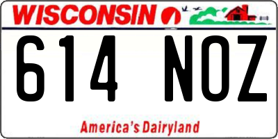 WI license plate 614NOZ