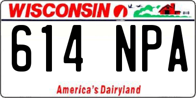 WI license plate 614NPA