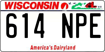 WI license plate 614NPE