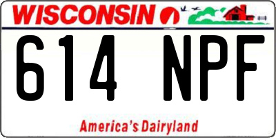 WI license plate 614NPF