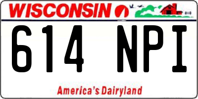 WI license plate 614NPI