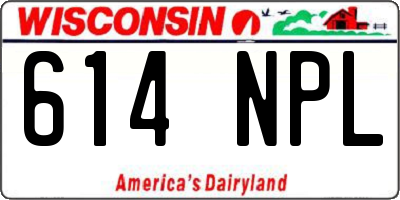 WI license plate 614NPL