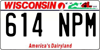 WI license plate 614NPM