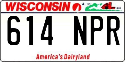 WI license plate 614NPR