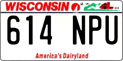 WI license plate 614NPU