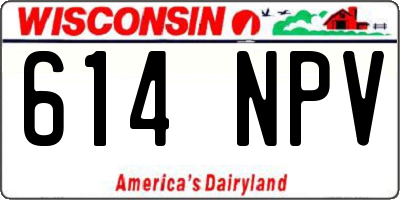 WI license plate 614NPV