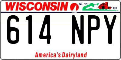 WI license plate 614NPY