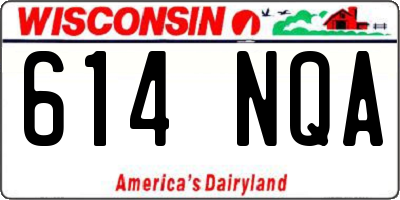 WI license plate 614NQA