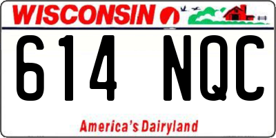 WI license plate 614NQC