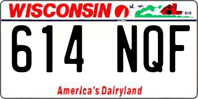 WI license plate 614NQF