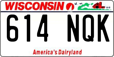 WI license plate 614NQK