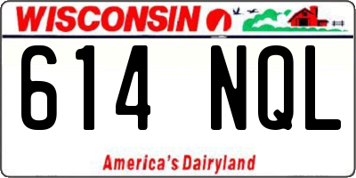 WI license plate 614NQL