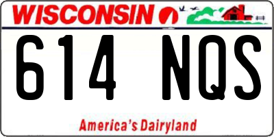 WI license plate 614NQS