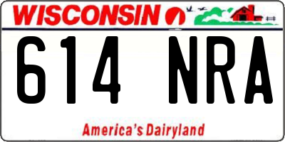WI license plate 614NRA