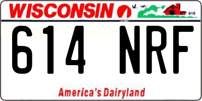 WI license plate 614NRF
