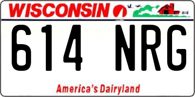 WI license plate 614NRG