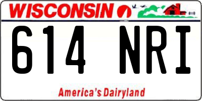WI license plate 614NRI