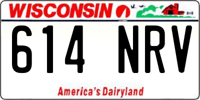 WI license plate 614NRV